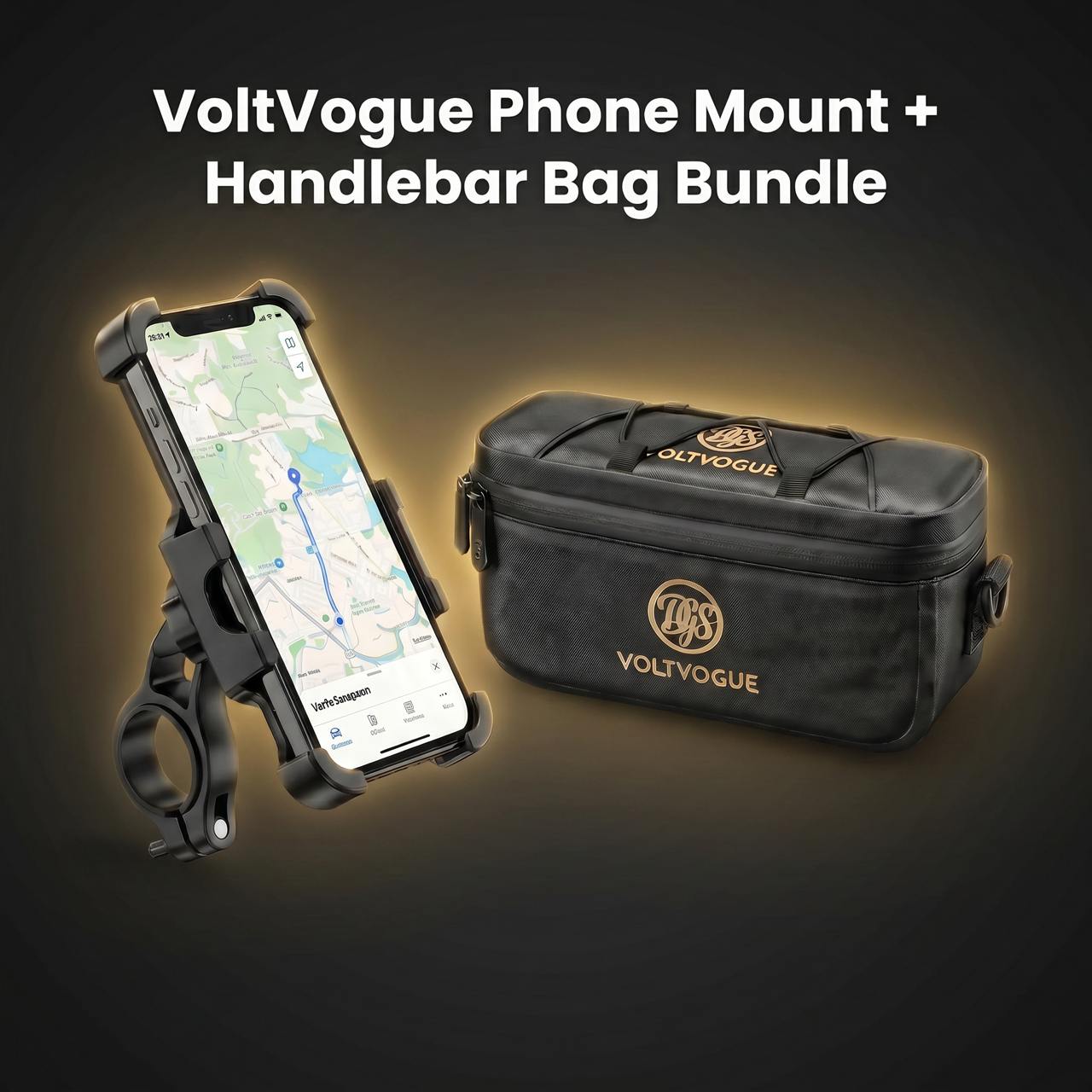 VoltVogue Phone Mount + Handlebar Bag Bundle